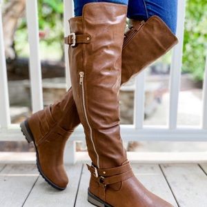 Knee high brown boots